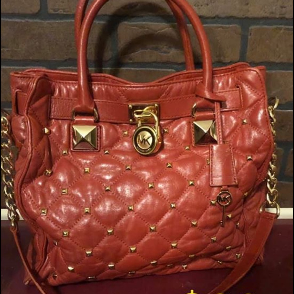 Red Michael Kors Studded Hamilton